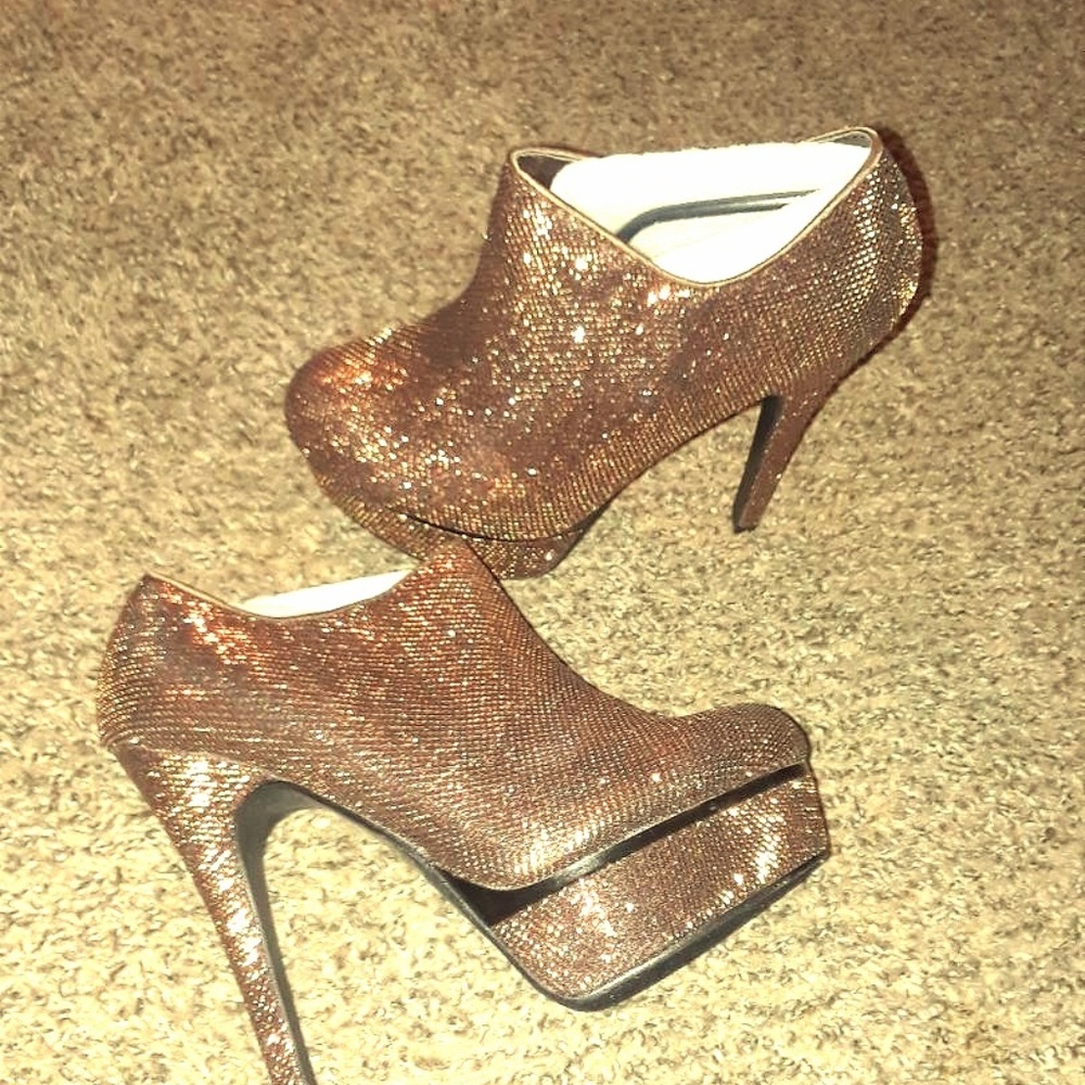 Kali Stilettos Sparkly Dream Copper Platform Heels